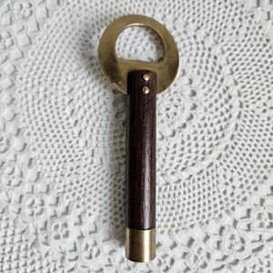 Vintage Rosewood and Brass Bottle Opener